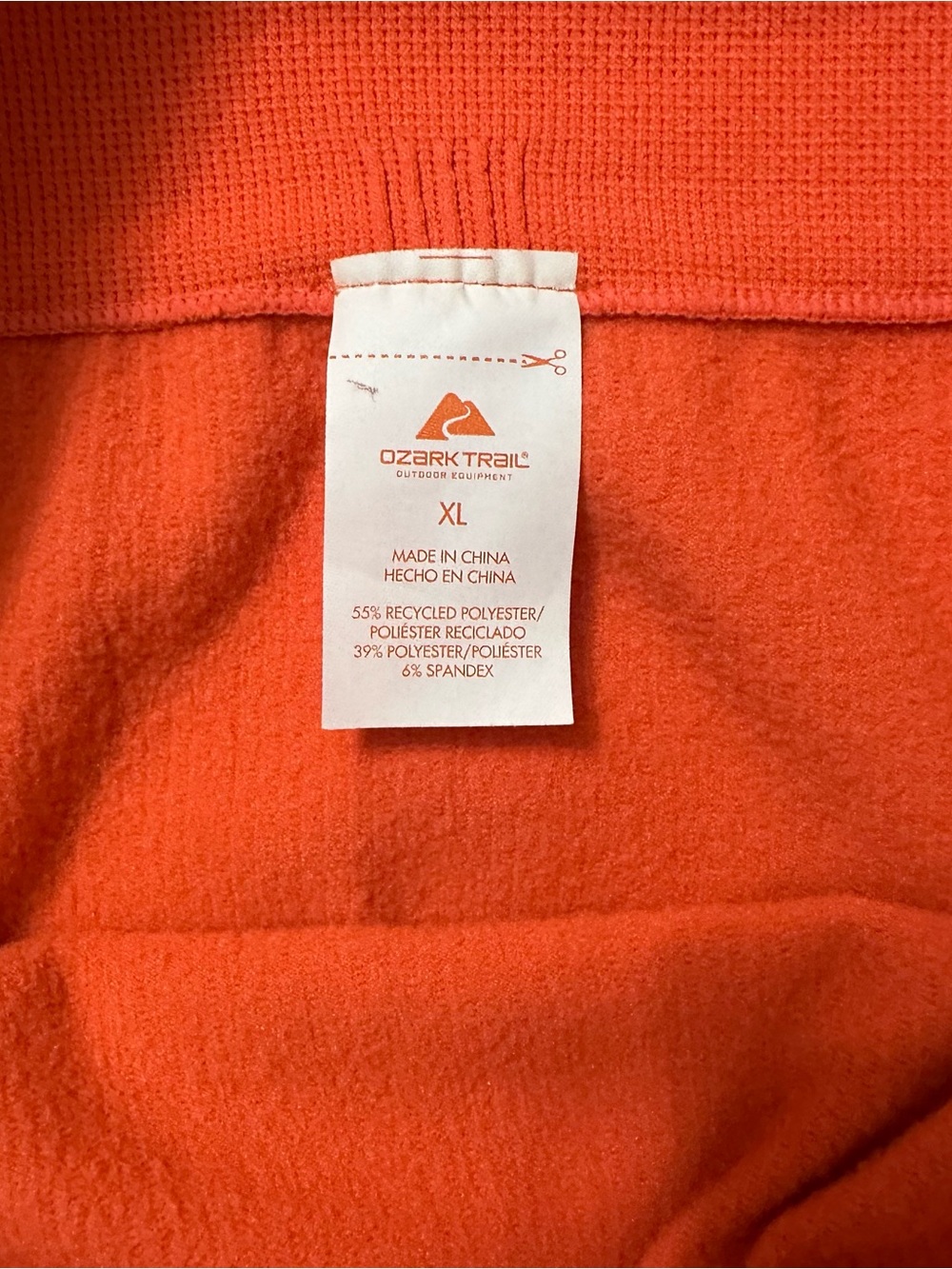 Ozark Trail Thermal Leggings XL Coral Orange Fleece Lined Ribbed Base Layer Pant - Picture 4 of 9